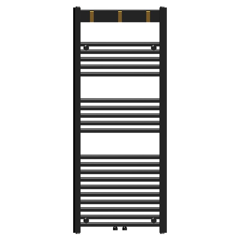 VONIOS RADIATORIUS SIENINIS VERTIKALUS VANDENINIS KOPĖČIŲ 120x50 JUODAS YASUR-BL-2 8