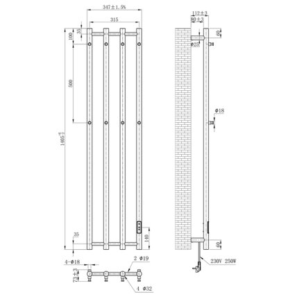 VONIOS RADIATORIUS ELEKTRINIS SIENINIS VERTIKALUS 1405X346 BALTAS KASJAN-WH-2 3 VONIOS RADIATORIUS ELEKTRINIS SIENINIS VERTIKALUS 1405X346 BALTAS KASJAN-WH-2 3