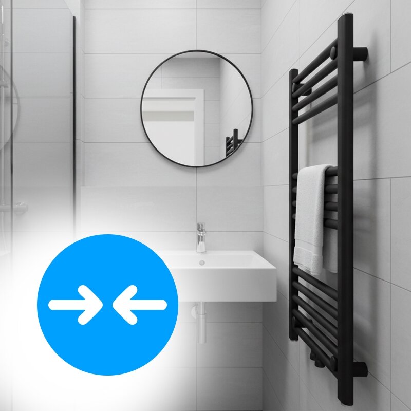 VONIOS RADIATORIUS SIENINIS VERTIKALUS VANDENINIS KOPĖČIOS 80x50 CORSO-BL-3 JUODAS CORSO-BL-3 5