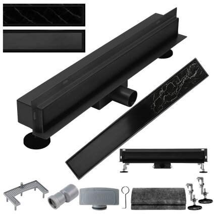 LINIJINIS SIENINIS DRENAS DL09 WALL JUODAS 80 CM DL09-WALL-BL80 1