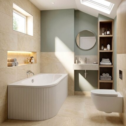 Akrilinė kampinė vonia Orion Stripe Right 150cm 4