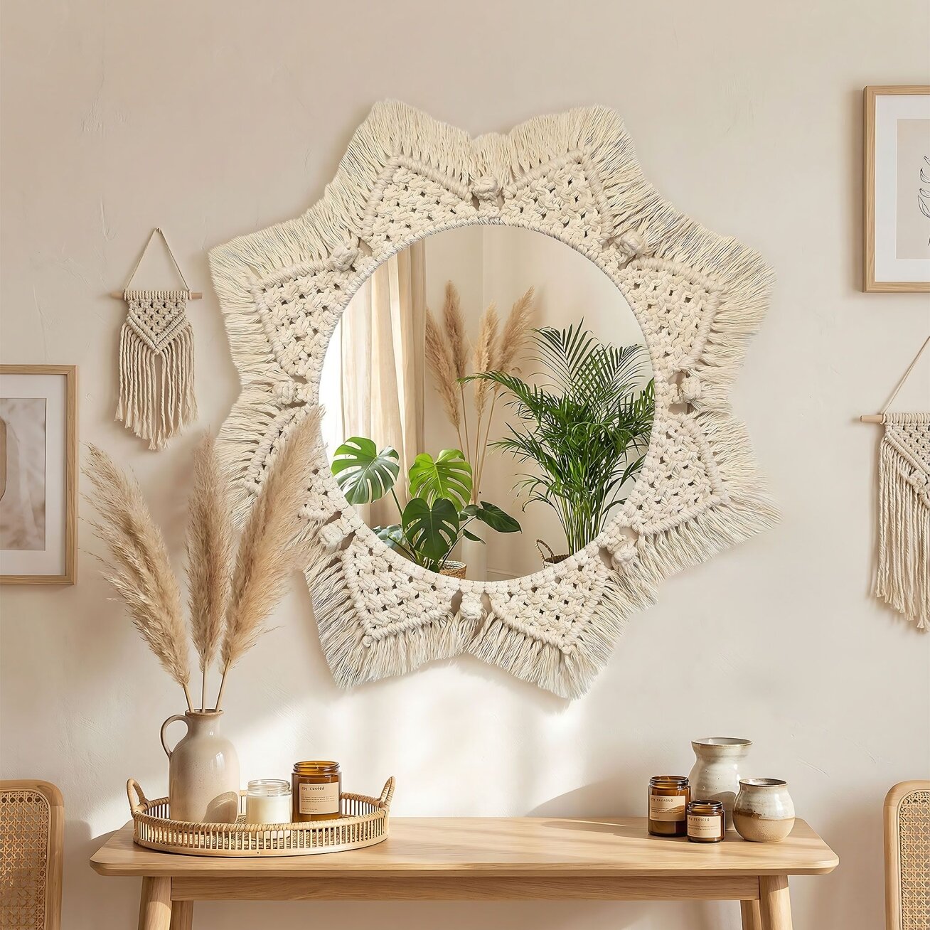 Boho sieninis veidrodis 53CM 322048 5