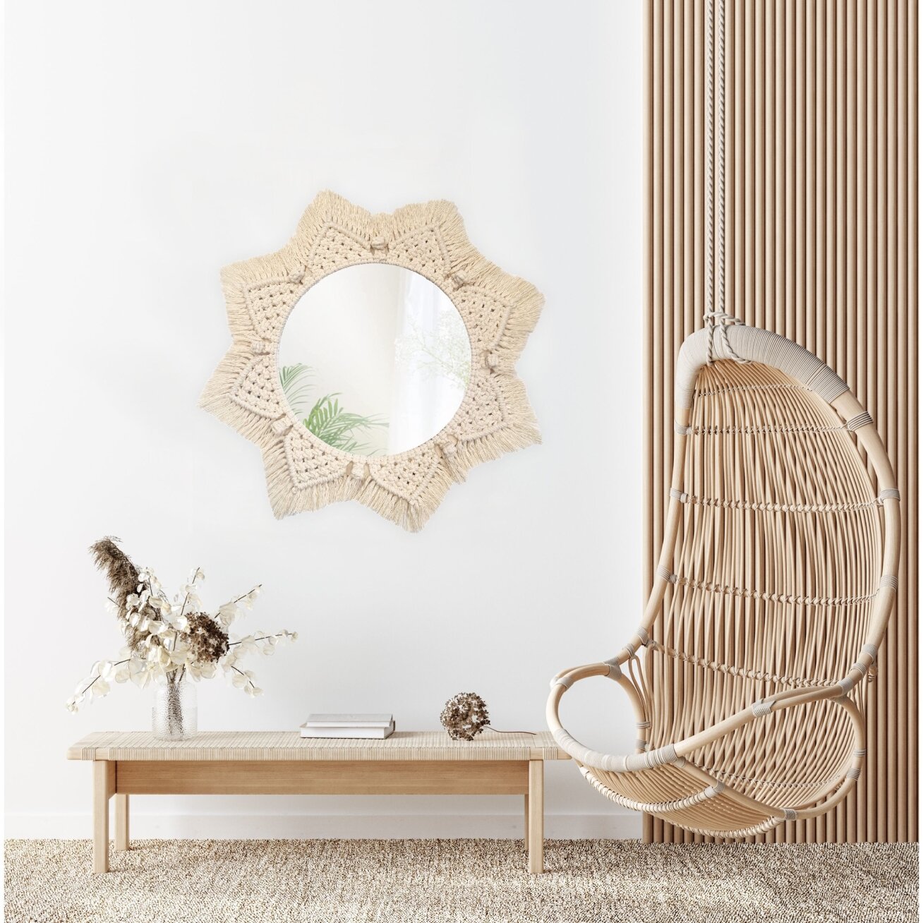 Boho sieninis veidrodis 53CM 322048 6 Boho sieninis veidrodis 53CM 322048 6