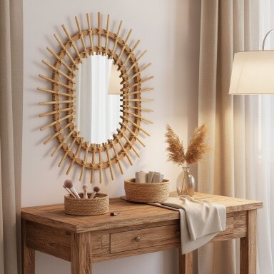 Boho sieninis veidrodis 57CM QDJ5749