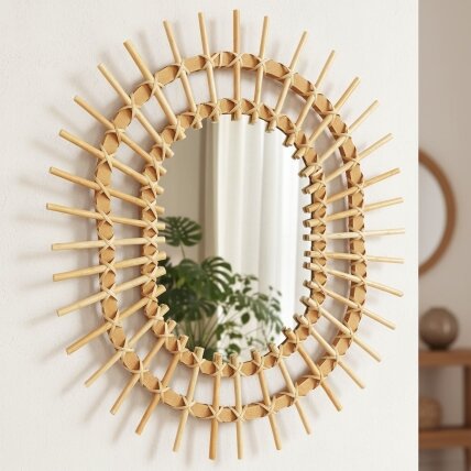 Boho sieninis veidrodis 57CM QDJ5749 3
