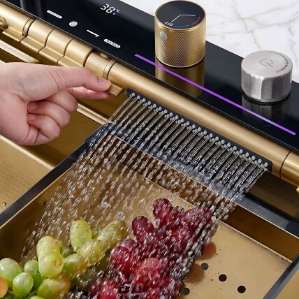 Daugiafunkcė plieninė plautuvė 10 viename Alonzo Brush Gold 3