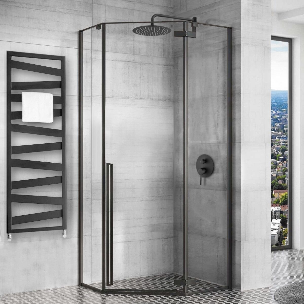 Dušo kabina DIAMONT BLACK MAT 80x80 1 Dušo kabina DIAMONT BLACK MAT 80x80 1