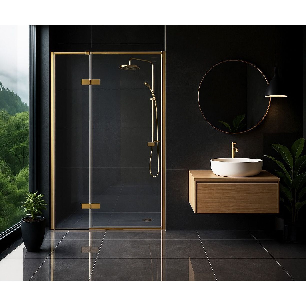 Dušo durys Atlas 120 Brush Gold 6