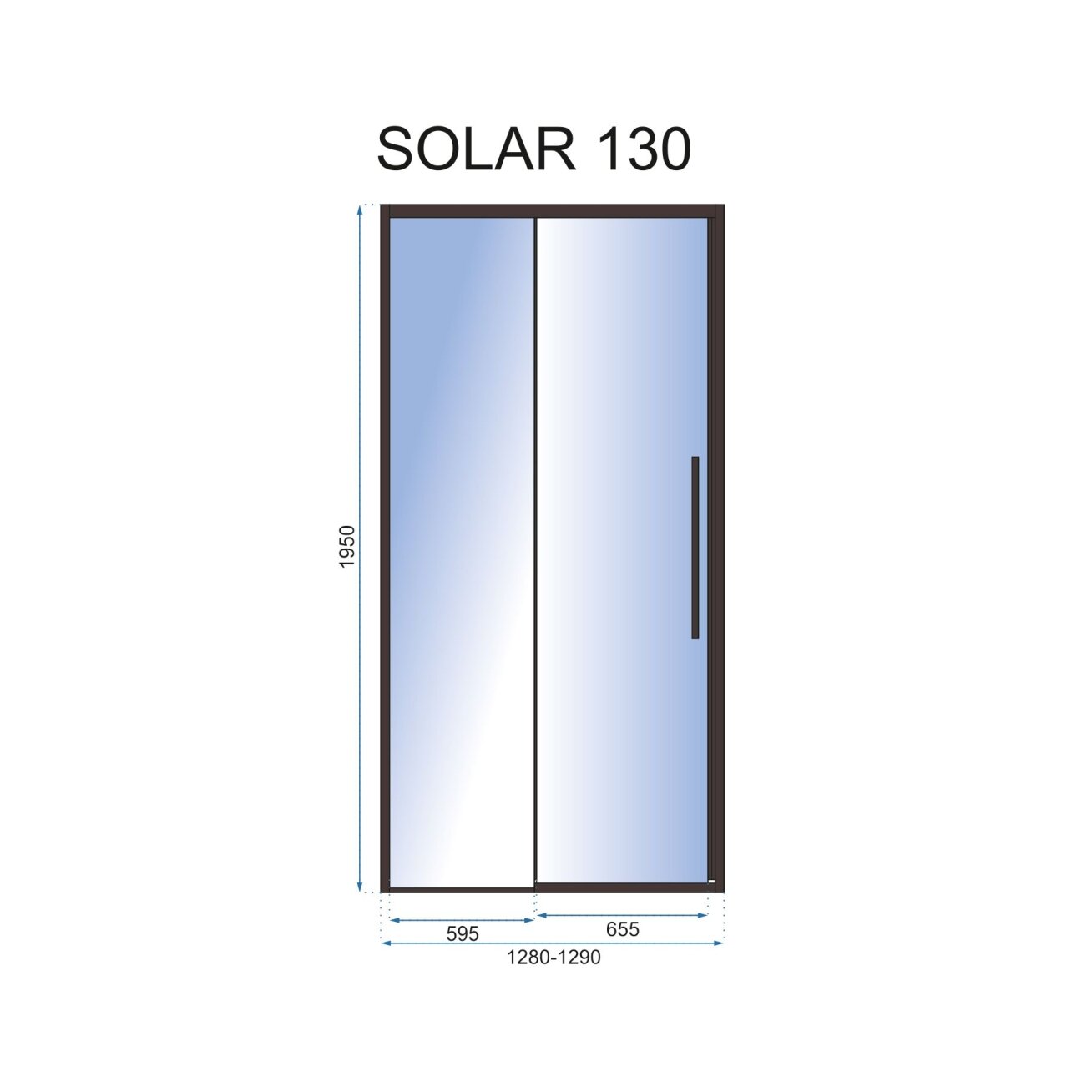 Dušo durys Solar 130 Black MAT 4 Dušo durys Solar 130 Black MAT 4