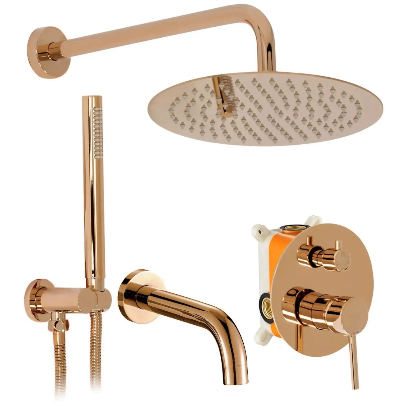 Dušo Įleidžiamas komplektas Lungo Copper + BOX Dušo Įleidžiamas komplektas Lungo Copper + BOX