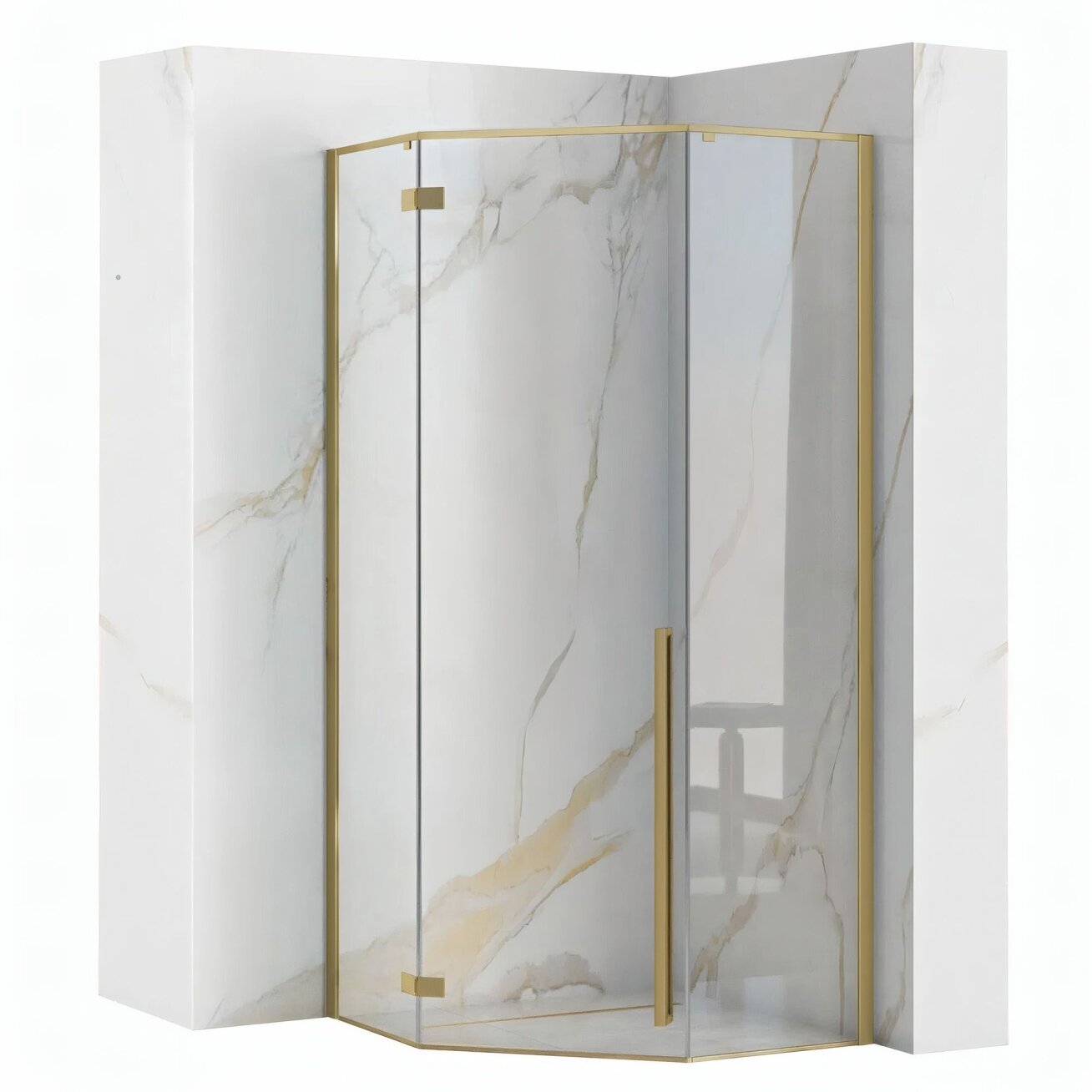 Dušo kabina DIAMOND 90x90 BRUSH GOLD