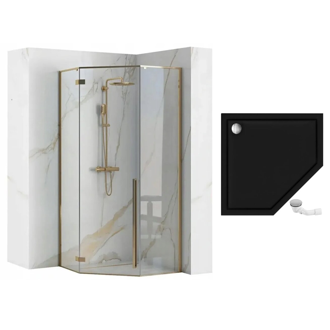 Dušo kabina DIAMOND GOLD 90x90 9 Dušo kabina DIAMOND GOLD 90x90 9
