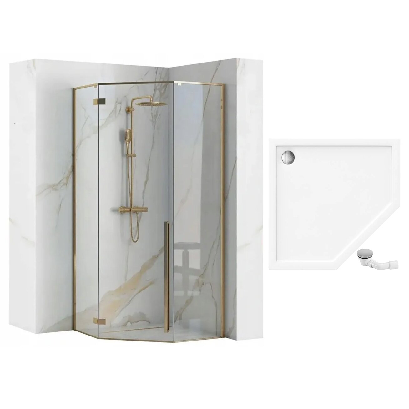 Dušo kabina DIAMOND GOLD 90x90 7 Dušo kabina DIAMOND GOLD 90x90 7