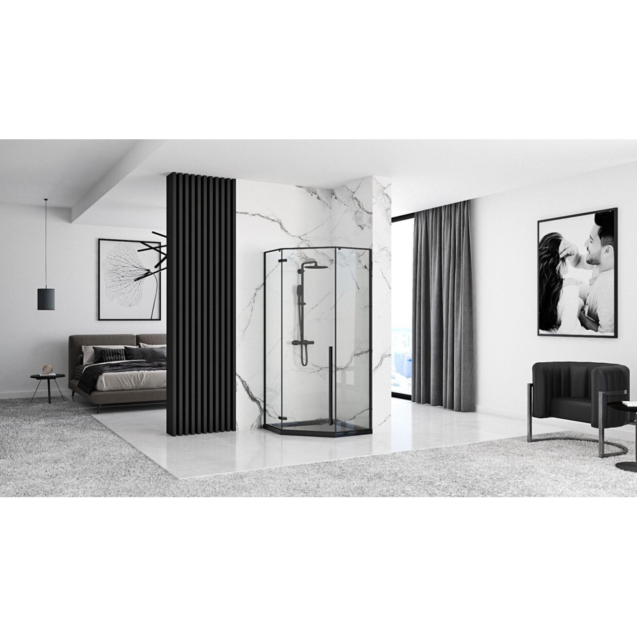 Dušo kabina DIAMONT BLACK MAT 80x80 8 Dušo kabina DIAMONT BLACK MAT 80x80 8
