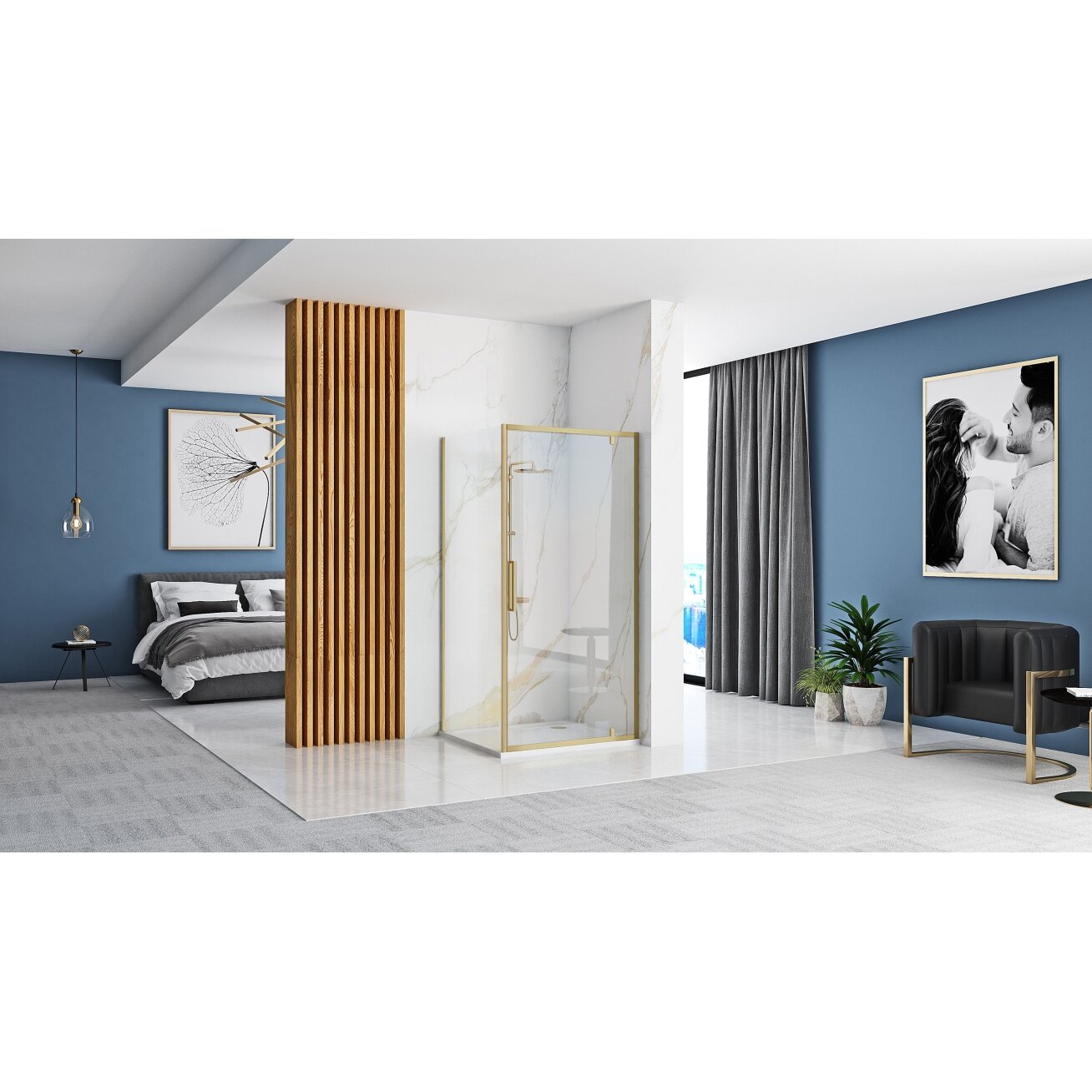 Dušo kabina Rapid Swing Brush Gold 8 Dušo kabina Rapid Swing Brush Gold 8