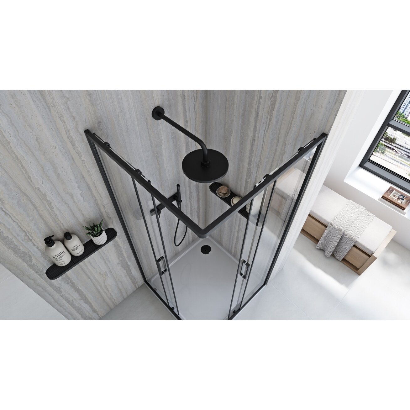 Dušo kabina City 90x90 Black 4