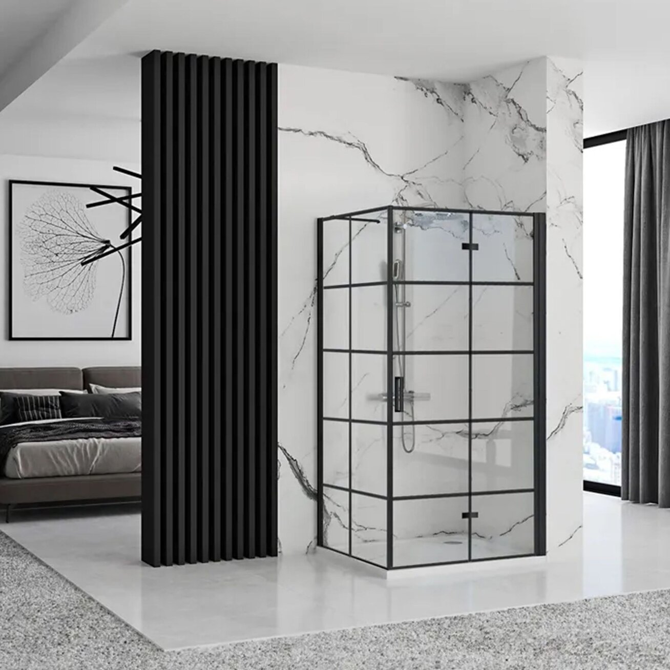 Dušo kabina Molier Black 100x90 Dušo kabina Molier Black 100x90