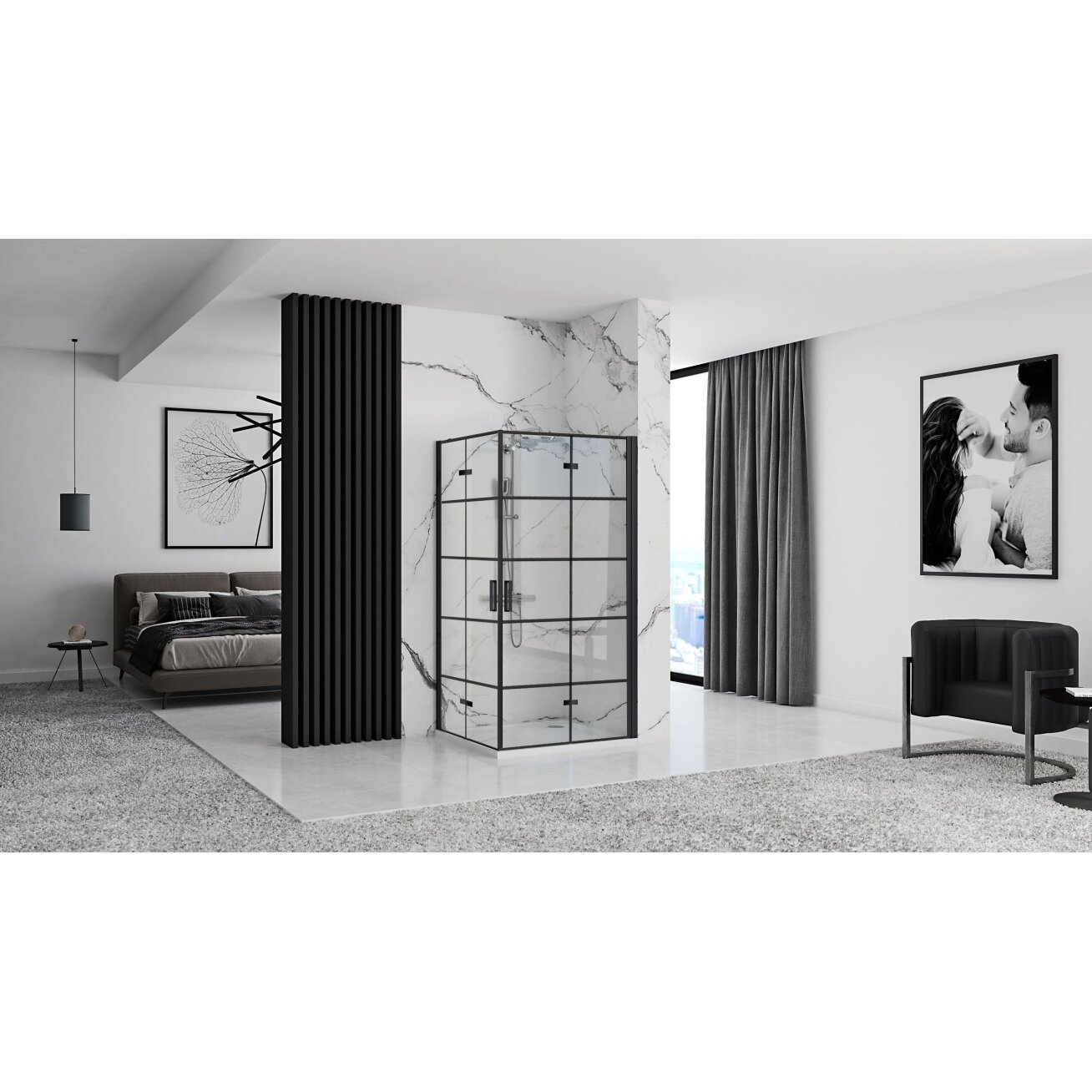Dušo kabina Molier Black Double 100x100 4 Dušo kabina Molier Black Double 100x100 4