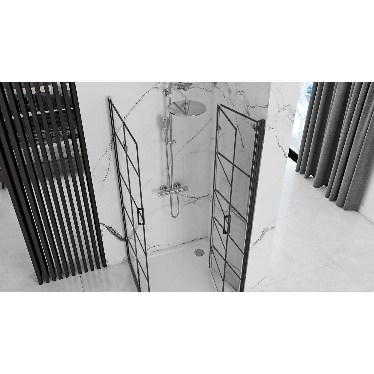 Dušo kabina Molier Black Double 80x80 2 Dušo kabina Molier Black Double 80x80 2