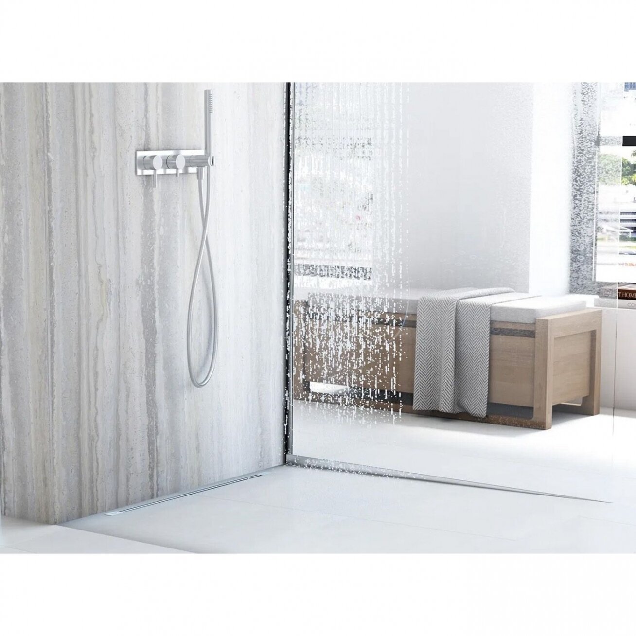 Dušo nuolydžio formavimo profilis Brushed Nickel 3 Dušo nuolydžio formavimo profilis Brushed Nickel 3