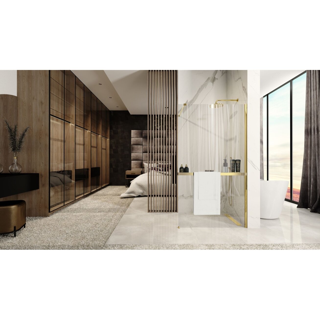 Dušo siena Aero Gold N 110 Walk In + EVO 2 Dušo siena Aero Gold N 110 Walk In + EVO 2