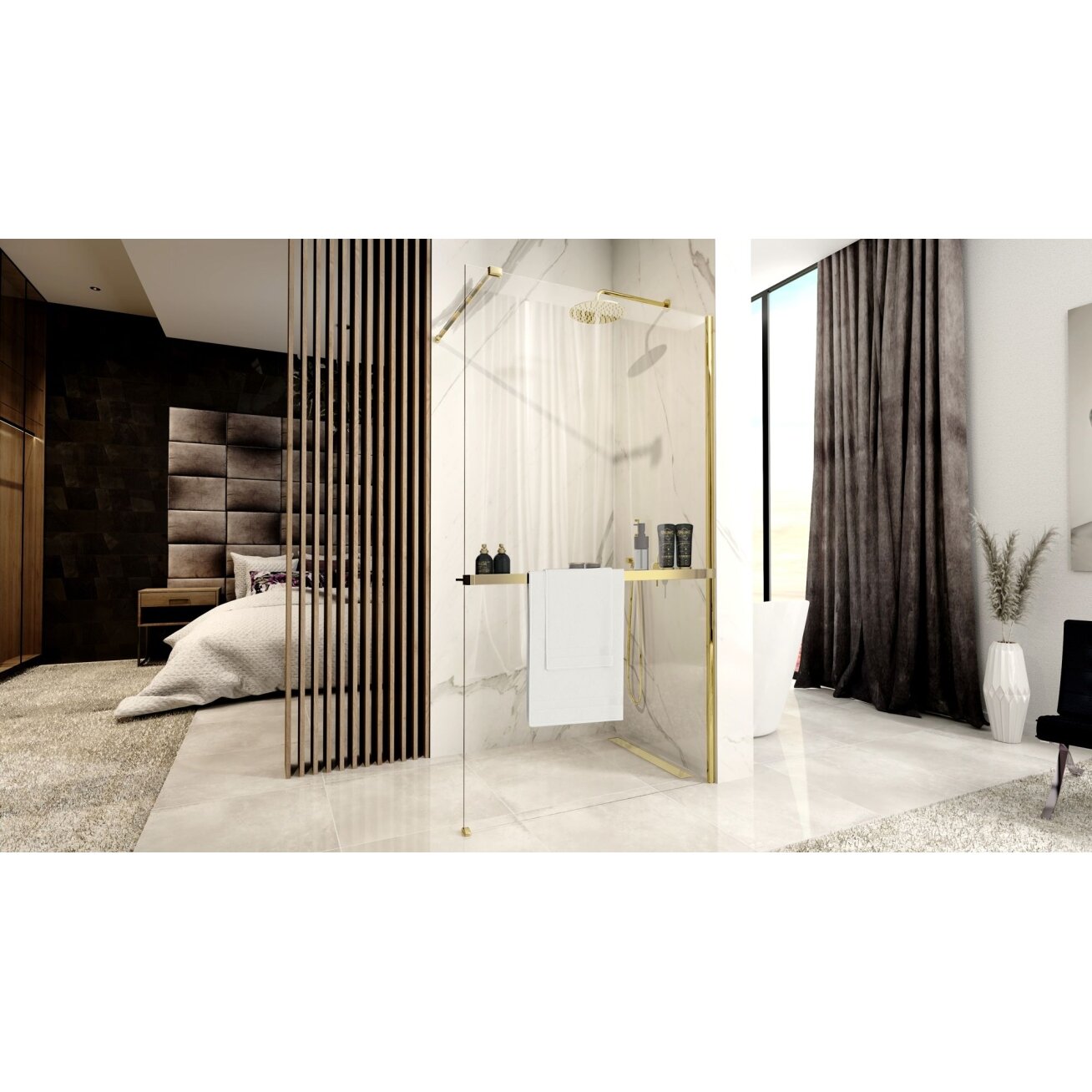 Dušo siena Aero Gold N 110 Walk In + EVO 3 Dušo siena Aero Gold N 110 Walk In + EVO 3