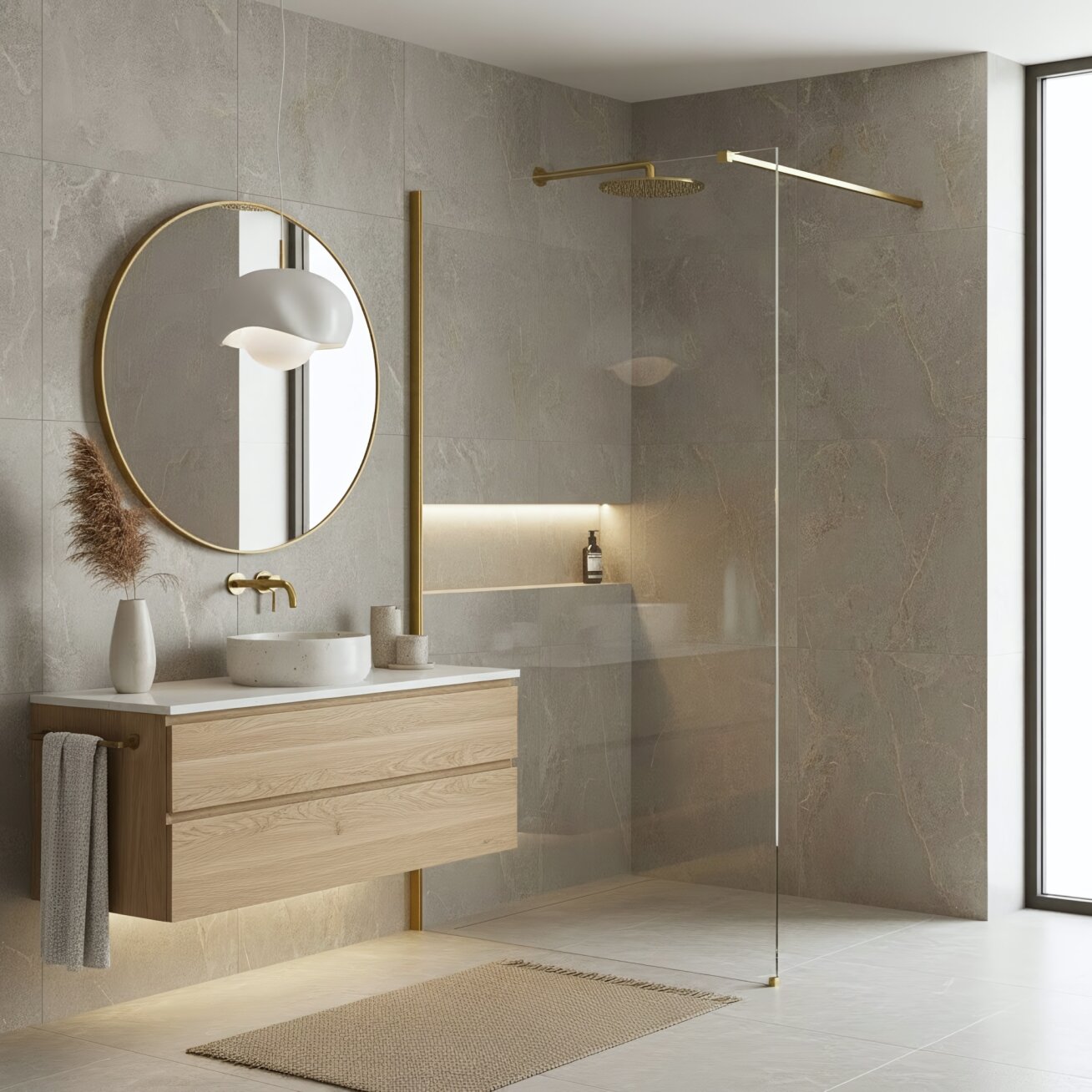 Dušo siena Flexi Transparent / Brush Gold 130 2