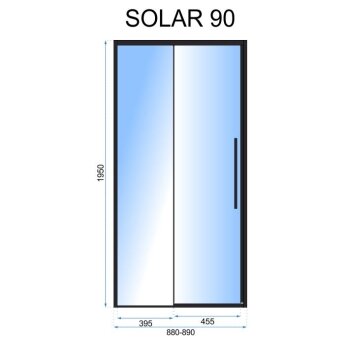 Dušo durys SOLAR BLACK MAT 90 4 Dušo durys SOLAR BLACK MAT 90 4