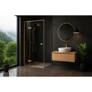 Dušo kabina Atlas 120x90 Brush Gold