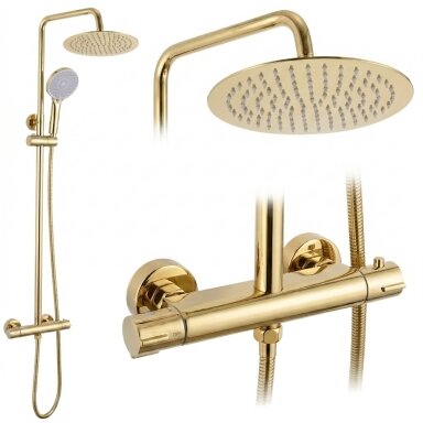 Dušo komplektas be čiaupo su termostatu Lungo Gold