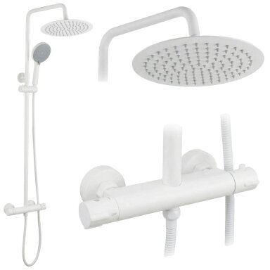 Dušo komplektas be čiaupo su termostatu Lungo White