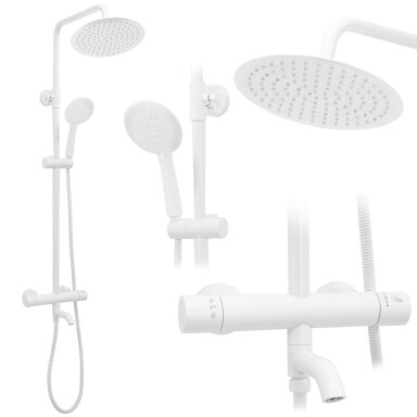 Dušo komplektas su termostatu Lungo White Matt