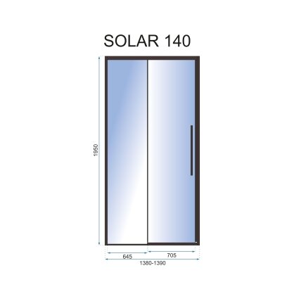 Dušo durys Solar 140 Black MAT 4