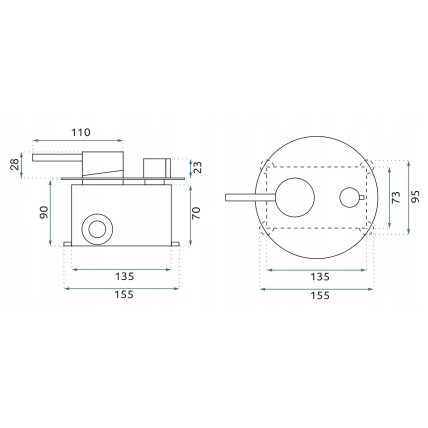 Dušo Įleidžiamas komplektas Lungo Chrome + BOX 6 Dušo Įleidžiamas komplektas Lungo Chrome + BOX 6
