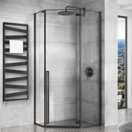 Dušo kabina DIAMOND BLACK MAT 90x90 1