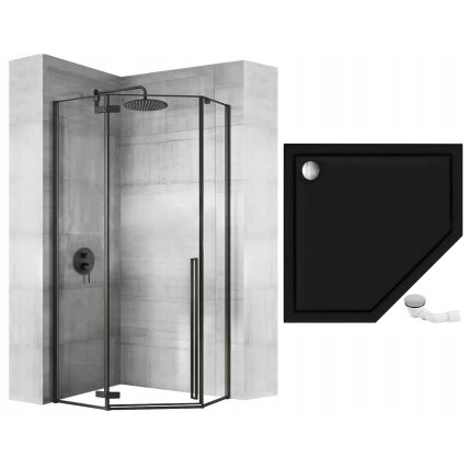 Dušo kabina DIAMOND BLACK MAT 90x90 9 Dušo kabina DIAMOND BLACK MAT 90x90 9