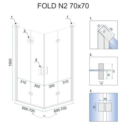 Dušo kabina sulankstoma Fold N2 7 Dušo kabina sulankstoma Fold N2 7