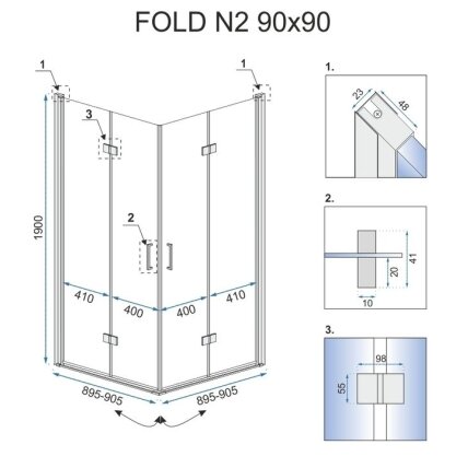 Dušo kabina sulankstoma Fold N2 9 Dušo kabina sulankstoma Fold N2 9