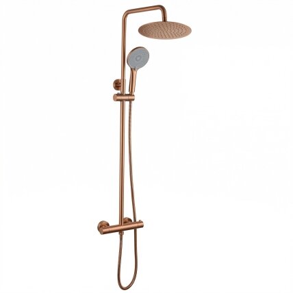 Dušo komplektas be čiaupo su termostatu Lungo Copper Brush 5