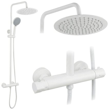 Dušo komplektas be čiaupo su termostatu Lungo White 9 Dušo komplektas be čiaupo su termostatu Lungo White 9