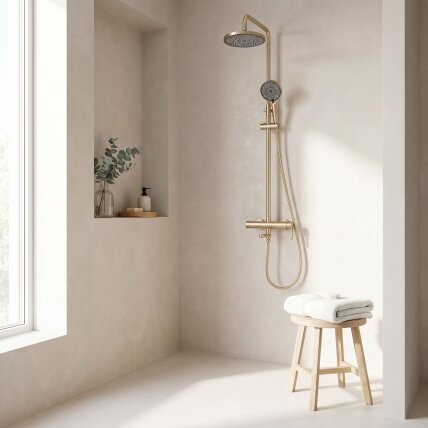 Dušo Komplektas Arcos brush gold 4 Dušo Komplektas Arcos brush gold 4