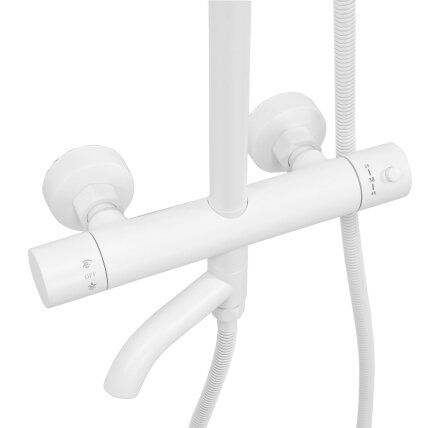 Dušo komplektas su termostatu Lungo White Matt 7 Dušo komplektas su termostatu Lungo White Matt 7