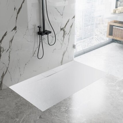 Dušo padėklas Bazalt Long White 90x120 2