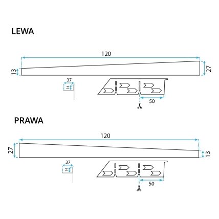 Dušo padėklo nuolydis 120cm juodas 9