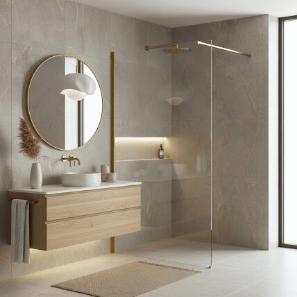 Dušo siena Flexi Transparent / Brush Gold 130 2