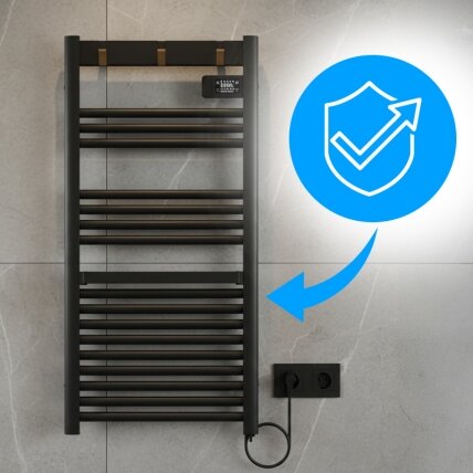 ELEKTRINIS ALIUMININIS VONIOS RADIATORIUS KOPĖČIOS ECO 500W YASUR JUODAS YASUR-BL 4