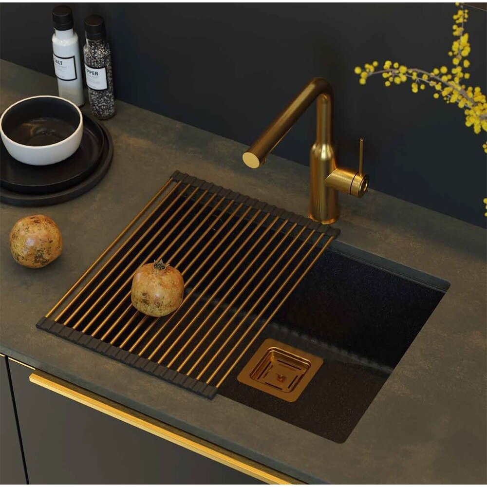 granito kriauklė DAVID 50 Black Metallic 6