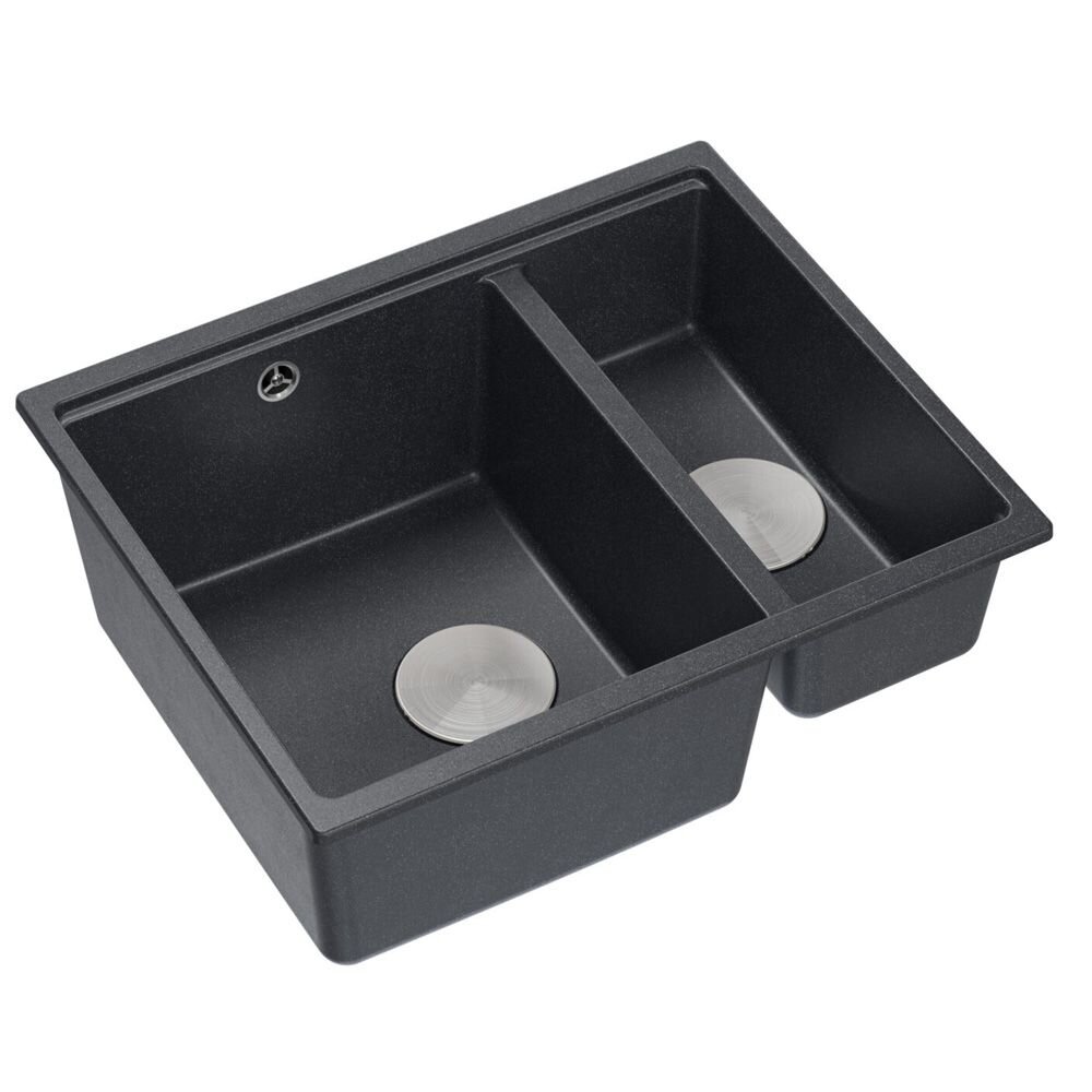 granito kriauklė Logan 150 Black Metallic 1