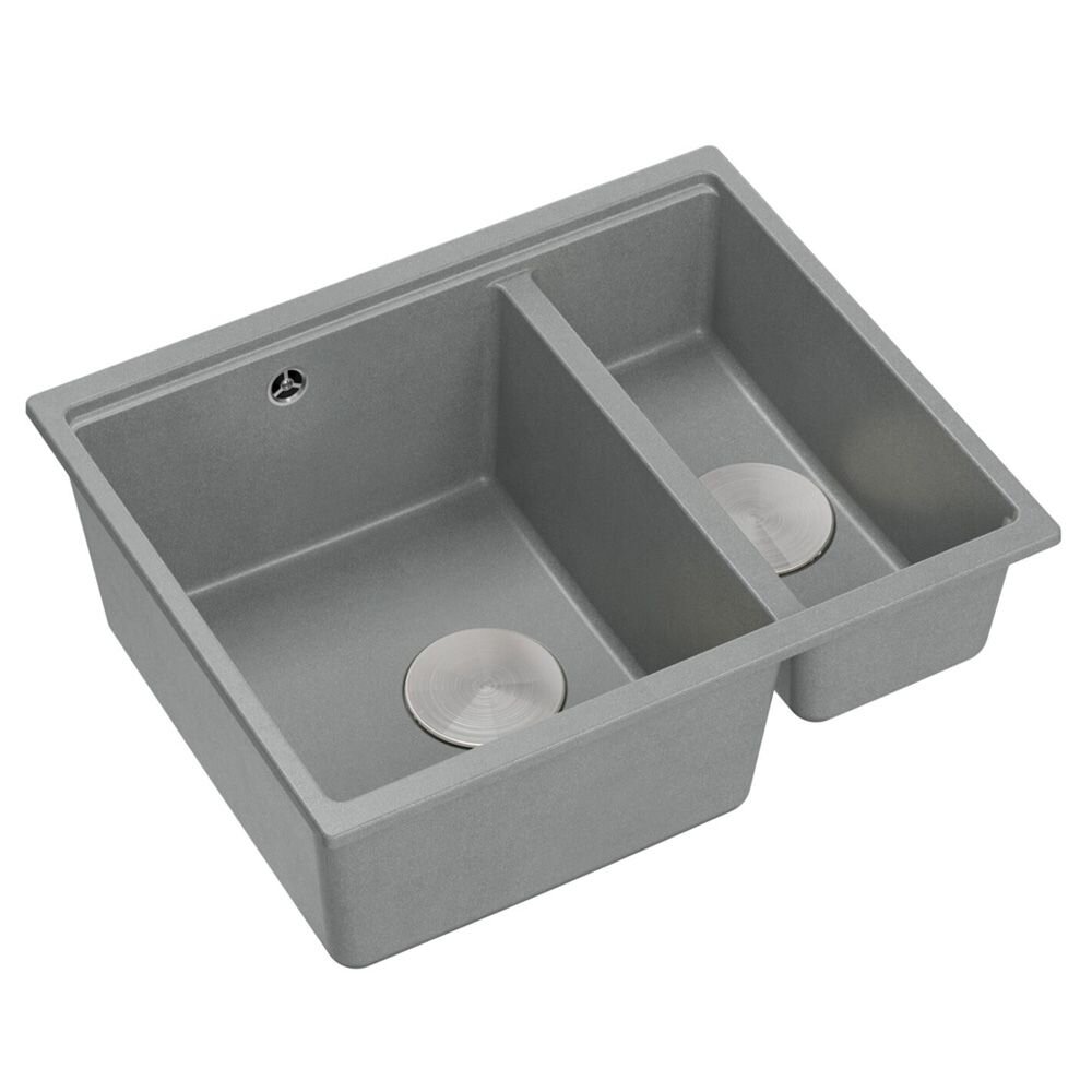 granito kriauklė Logan 150 Grey Metallic 1