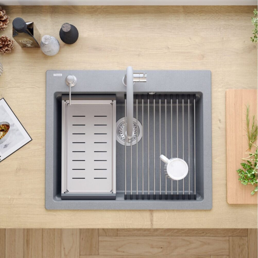 granito kriauklė KURT 110 WORKSTATION Grey Metallic 6 granito kriauklė KURT 110 WORKSTATION Grey Metallic 6